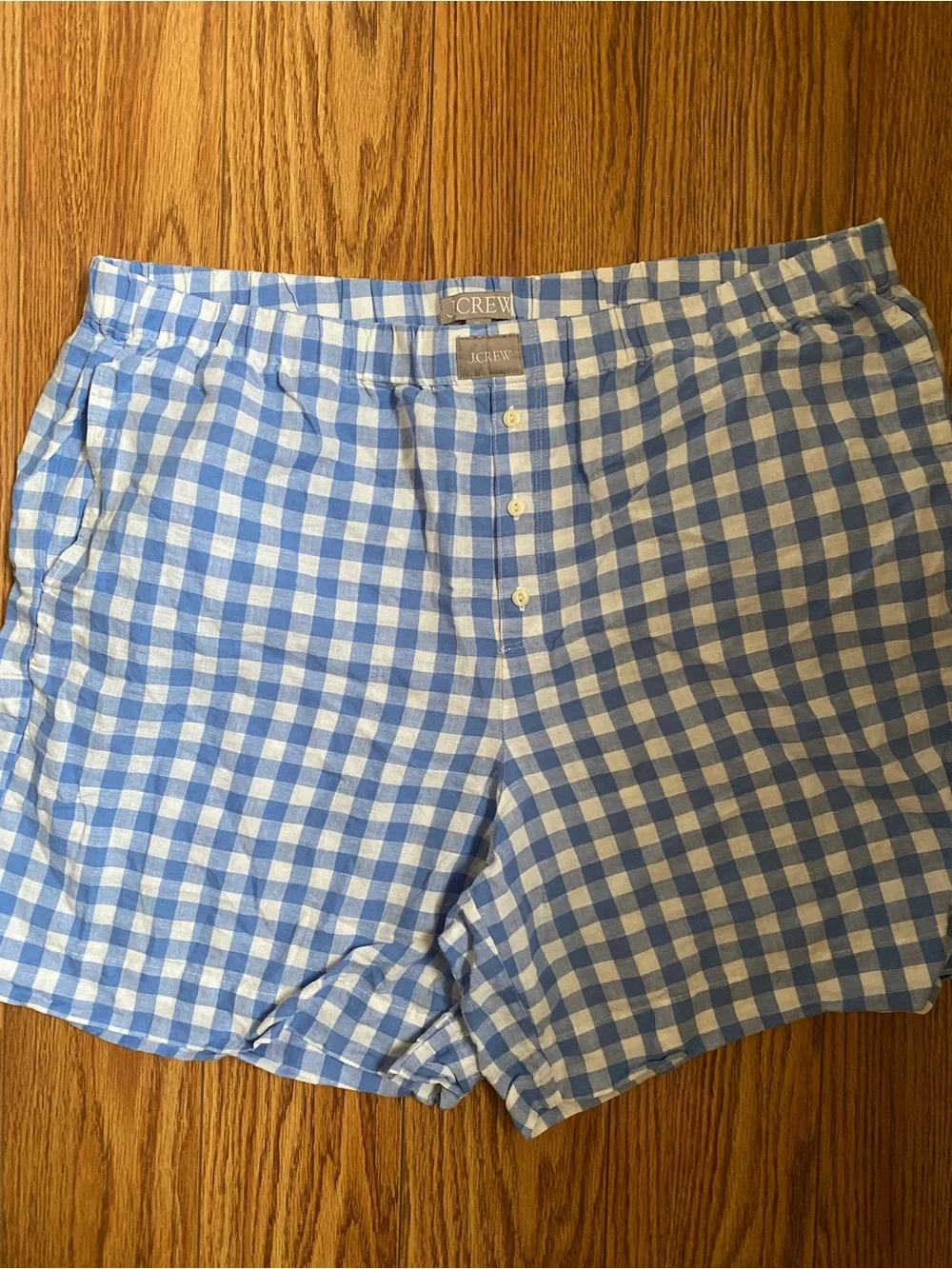J. Crew Relaxed boxer short in gingham linen-cotton blend XL